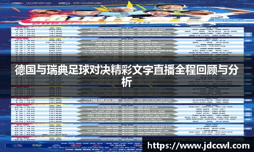 德国与瑞典足球对决精彩文字直播全程回顾与分析